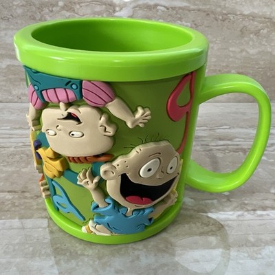 1998 Rugrats 3D Mug Zak Designs Nickelodeon Green Plastic Kids Cup Laserware Mug