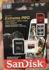 SanDisk 256GB Micro SD SDXC MicroSD Card 256 GB Extreme PRO 200MB/s w/ Adapter