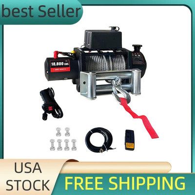 18800LBS 12V Electric Winch Steel Cable Truck Trailer Towing Off-Road ATV Winch