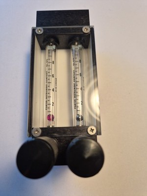 PORTER Dual Flow Meter GL-575 & GL-574, Acetylene & Air, Scale 0-10, Used.