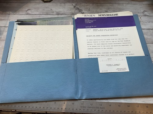 ORIGINAL 1974 JENSEN HEALEY INTERCEPTOR AUTOMOBILE PRESS PACKET