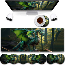 4 in 1 Mouse Pad Combo, Large Gaming Mouse Pad Keyboard Wrist Support Mouse