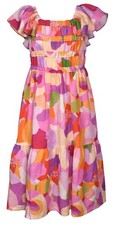 NEW Bonnie Jean Girls Size 8 "PINK-MULTI WATERCOLOR" Ruffle Maxi Dress NWT