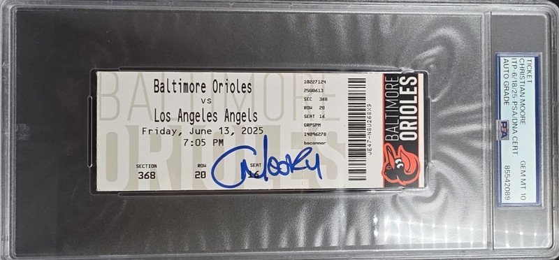 💎 Christian Moore Signed 2025 Debut Game Ticket Stub💎 (PSA | Auto Grade 10) 💎