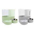 Automatic Pet Feeder Waterer Dual Bowl Dry Wet Food Separator For Cats Dogs
