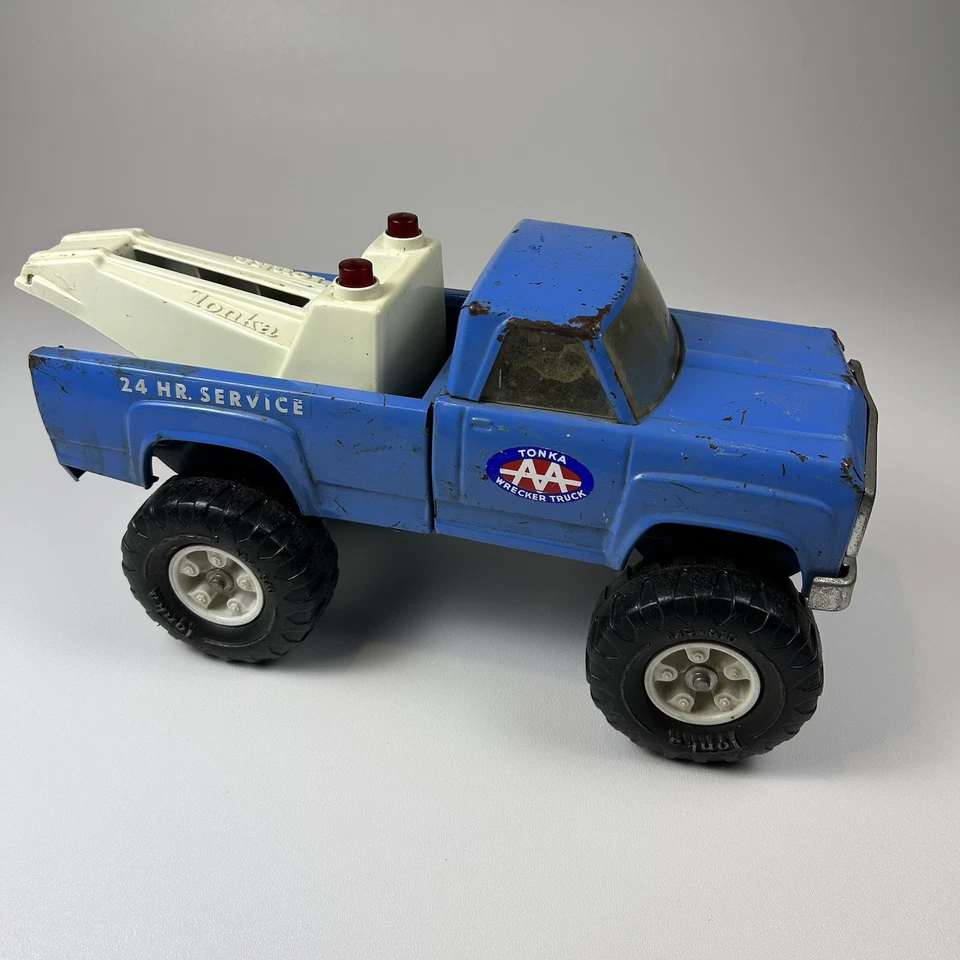 Camión de remolque vintage Tonka azul #11062 MR-970 acero prensado hecho en EE. UU. LEER Foto 2 de 4