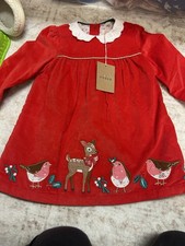 NWT Mini Baby Boden Appliqu Velvet Woodland Creature Christmas Dress Size 12-18