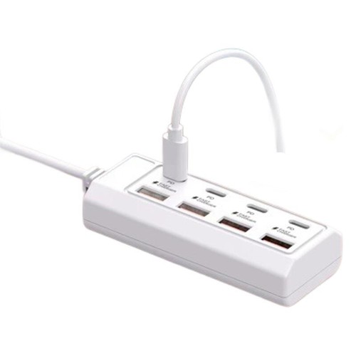 8in1 USB Extend Charger 4Type-C+4USB HUD PD Fast Charging Power Adapter - Zdjęcie 8 z 12