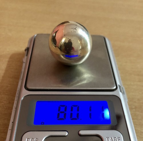999 Pure Silver Hindu Religious Solid Silver Ball 1 Pc, 80 gm, 25 mm 1 inch - Picture 6 of 8