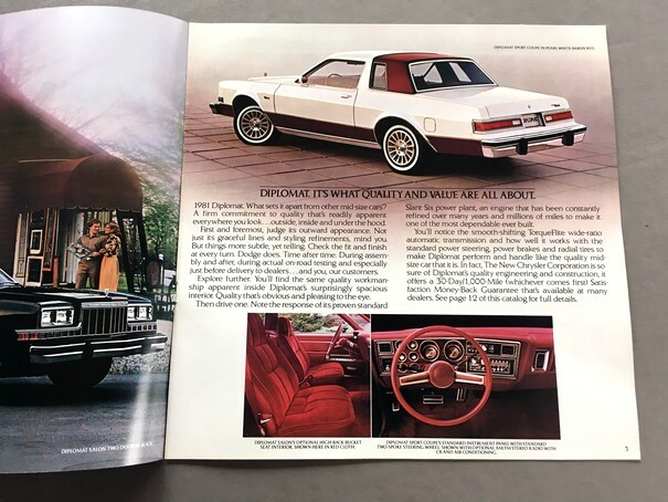 1981 Dodge Diplomat 12-page Original Car Sales Brochure Catalog | eBay