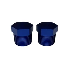 2 pieces 3/4” NPT Male Aluminum Hex Head Pipe Block Off Plug Fitting Blue