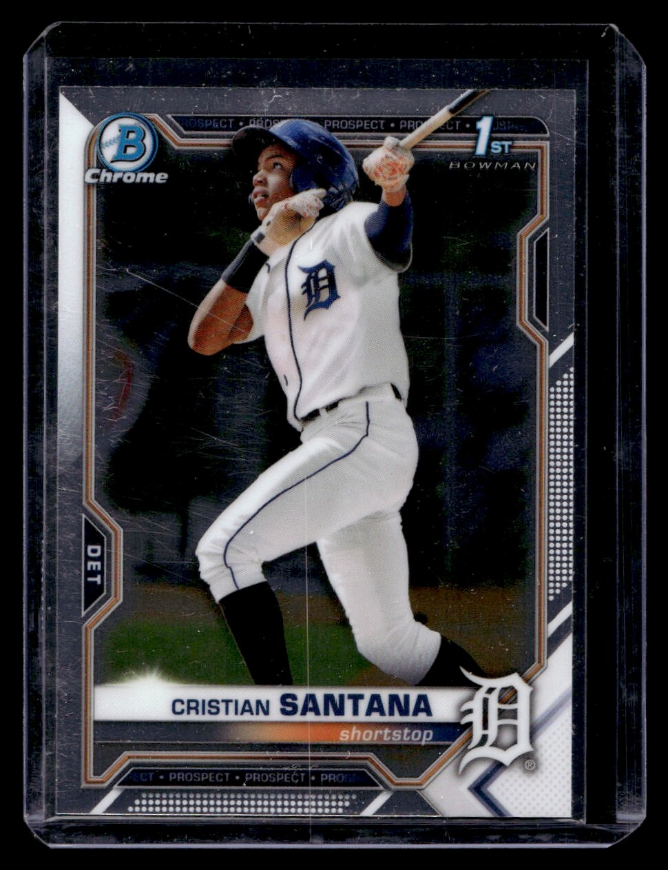 2021 Bowman Chrome Cristian Santana Prospect Autographs HTA Choice Refractor