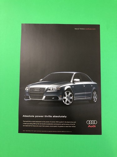 2005 2006 AUDI S4 VINTAGE ORIGINAL PRINT AD ADVERTISEMENT 1 PAGE