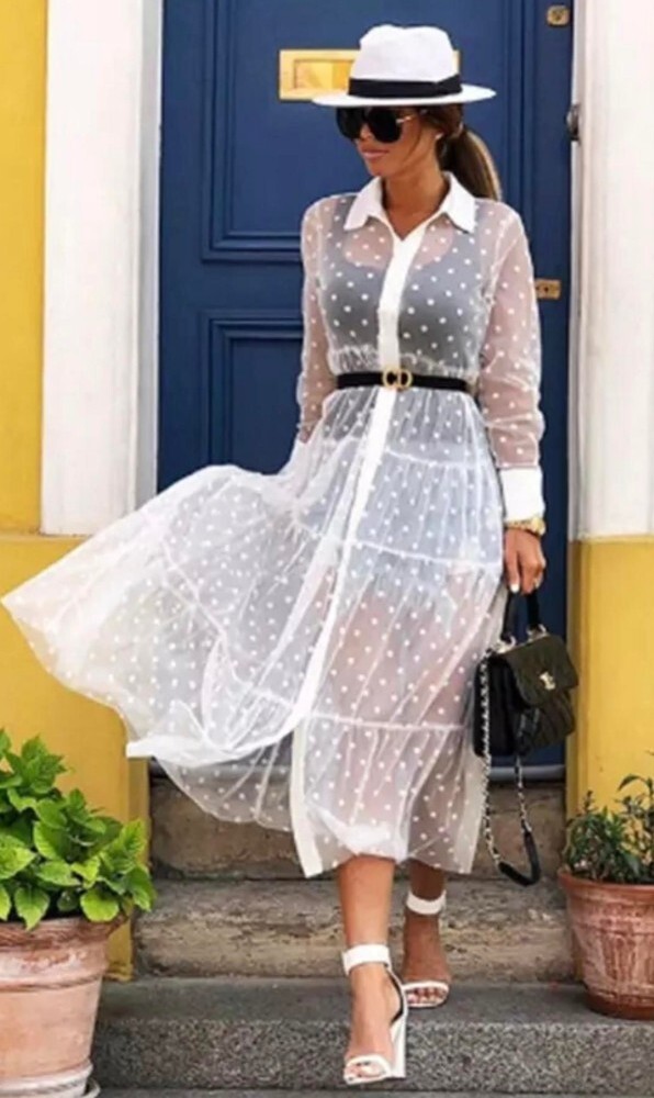 Midi Dress Dotted Mesh Dress Zara ZARA TIMELESS POLKA DOT PRINT