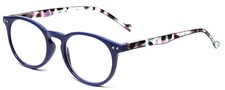 Calabria MDR8003 Round Reading Glasses 3.75 Navy Blue Women Single Power Reader