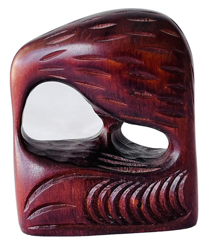 Vintage Kiwi Bird Hand Carved Matai Wood Rotorua New Zealand w/ Label 4 x 3.5"