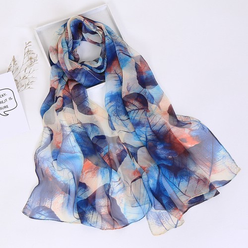 Women Large Long Floral Silk Blend Pashmina Scarf Wrap Shawl Sunscreen Scarves - Picture 21 of 24