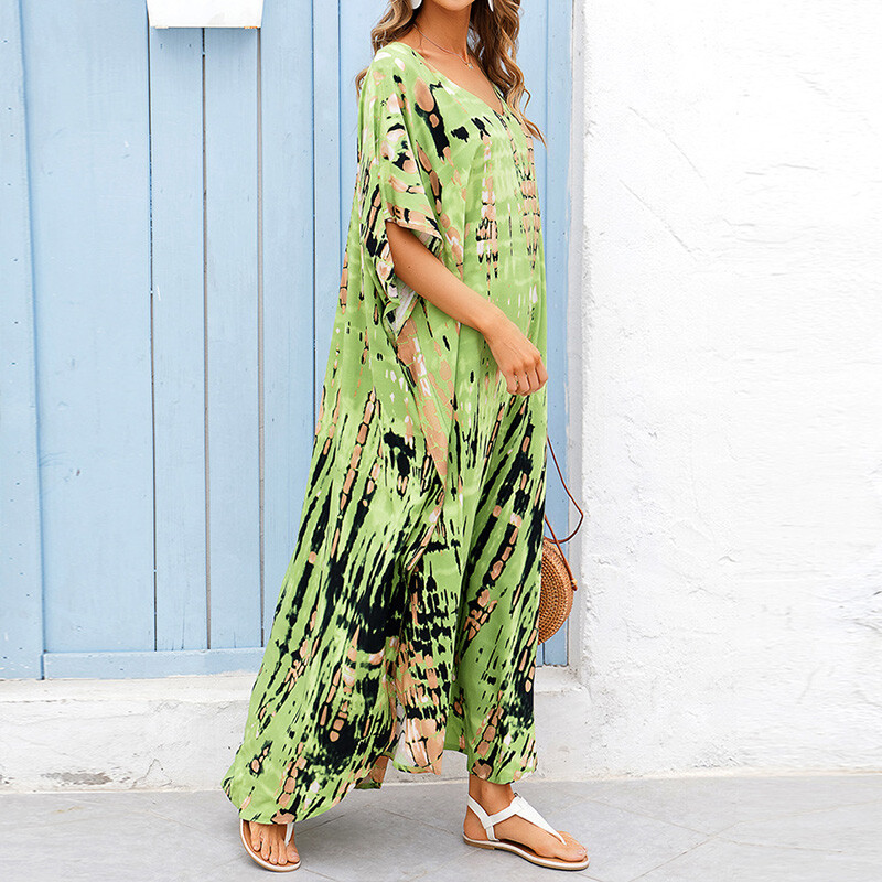 Oversized Kaftan Kimono Beach Dress Cover UP Maxi Dress Beachwear Boho