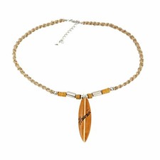 Hawaiian Jewelry Hemp Necklace with Wooden Hawaii Surfboard Fully Adjustable