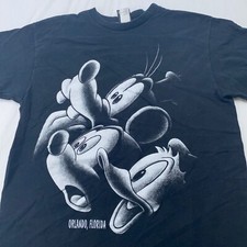 vtg 90s DISNEY MICKEY GOOFY DONALD DUCK ORLANDO FLORIDA T-Shirt S/M walt shadow