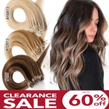 US Double Thick Micro Loop Ring Beads Remy Human Hair Extensions Ombre 100/200S