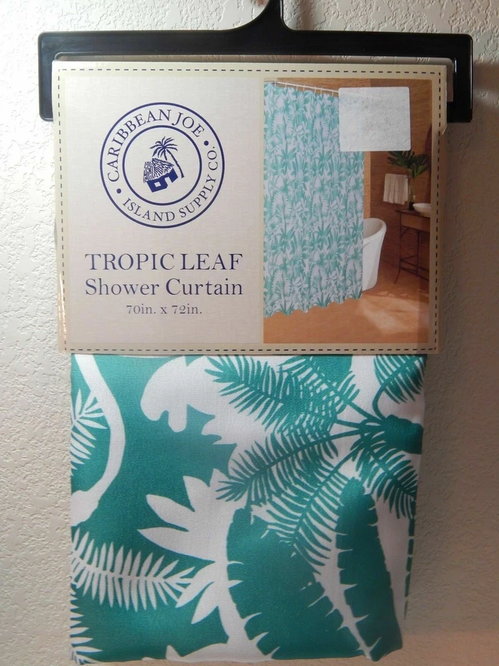 Tela de cortina de ducha multicolor Caribbean Joe Tropic Leaf 70 x 72 Foto 3 de 4