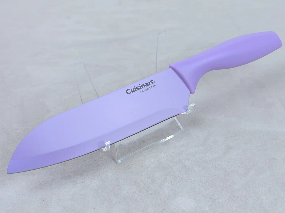 CUCHILLO SANTOKU 7 pulgadas Cuisinart ADVANTAGE con hoja y mango de acero inoxidable PÚRPURA Foto 2 de 4