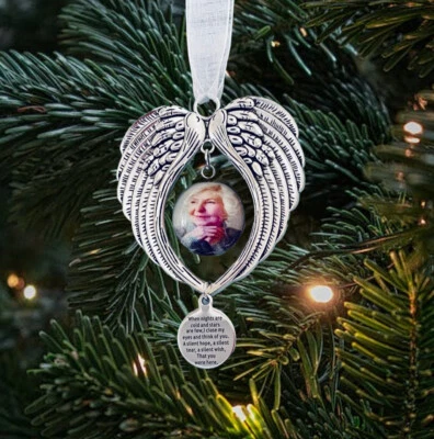 Angel Wings Memorial Christmas Gift Tree Decoration Mum,Dad ,Grandad,Nan Bauble