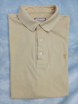 Vintage Men's THOMAS BURBERRY Polo Shirt Short Sleeve Beige 100