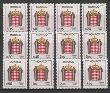 Timbres de Monaco   Taxes  N° 75 à 86