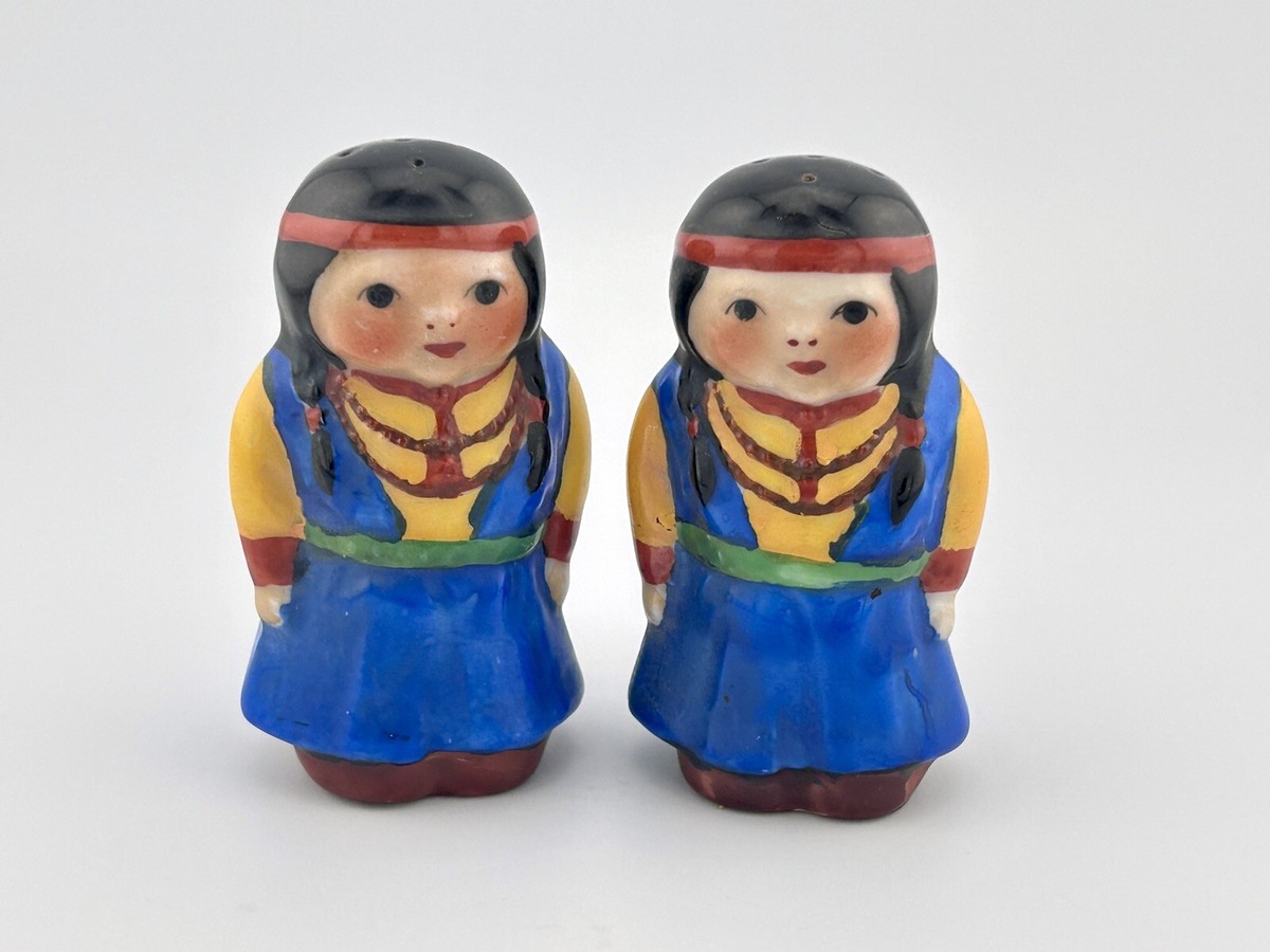 琉球人 MCM Native American Pair Salt & Pepper Shakers 50's or 60's VTG