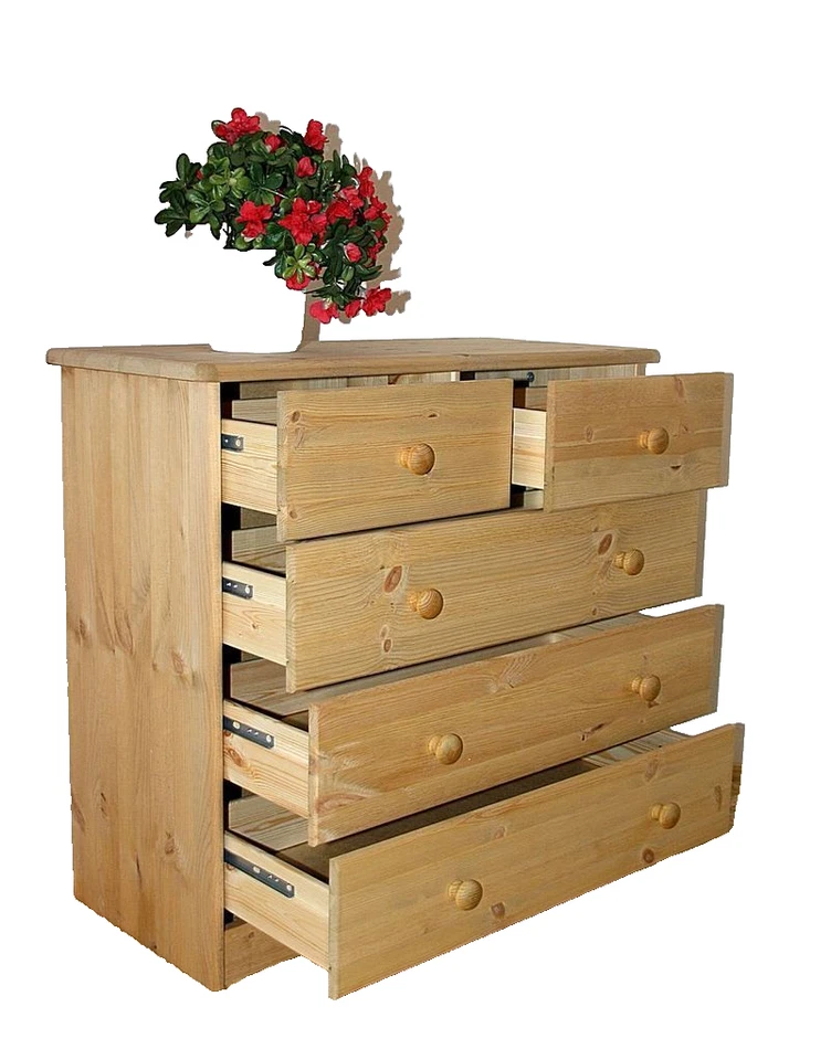 Schubladen-kommode schrank 78x73x35cm MARIO Kiefer massiv gelaugt geölt Anrichte