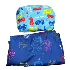 Nickelodeon Paw Patrol Twin Sheet Set Flat and Fitted Dogs Vehicles EUC