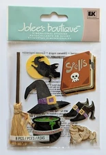 Jolee's Halloween Witches Broom Cauldron Spell Book Frog Scrapbooking Stickers