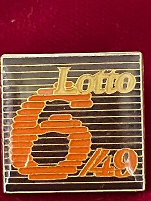 Lotto 6/49Pick 6 Brown Yellow Orange Epoxy Tie Lapel Pin .80''