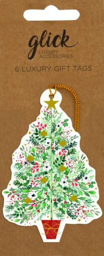 18 Luxury Die-cut Spruce Christmas Tree Gift Tags – Glick Xmas Gift Accessory - Picture 1 of 1
