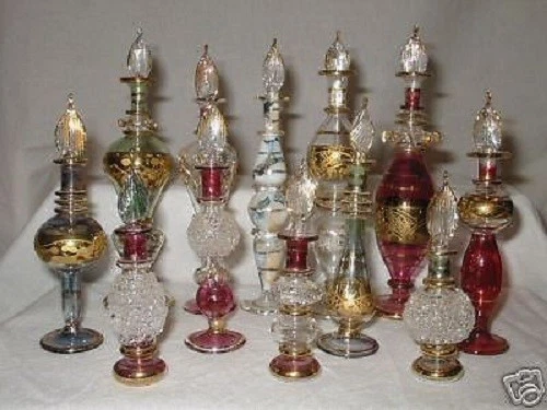 HOT 12 Egyptian HANDMADE Perfume Bottle +GOLD WHOLESALE + 2 EXTRA INCLUDED FREE