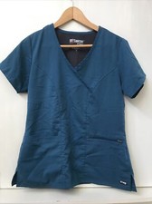 Grey's Anatomy by Barco SPANDEX Stretch V Neck Scrub Top Womens S Blue GRST001