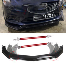 For Mazda 3 6 Front Bumper Lips Splitter Spoiler Body Kit Glossy Universal For Mazda 3 6 Front Bumper Lips Splitter Spoiler Body Kit Glossy Universal