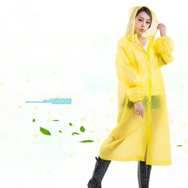 Impermeable para mujer grueso impermeable impermeable impermeable adulto transparente sudadera con capucha Foto 3 de 4