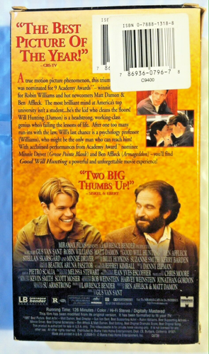 4x 🔥ROBIN WILLIAMS🔥 VHS Good Will Hunting Morning Vietnam Awakenings Birdcage - Picture 3 of 6