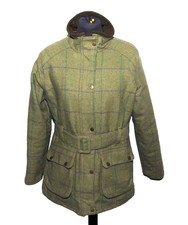 Ladies Rydale Country Clothing Tweed Shooting Coat Jacket Quilted Lining 8 Green