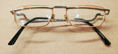 Casanova Taxi Eyeglasses YP53 46/19 C.03 Orange Silver Oval Frame Made in ITALY