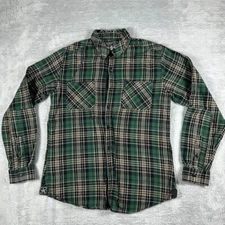 Schott Bros Shirt Mens Medium Flannel Outdoor Lumberjack Green Tartan Plaid