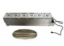 TECHTONGDA 110V 6*1/6 Pan Bain-Marie Buffet Food Warmer Stainless Steel