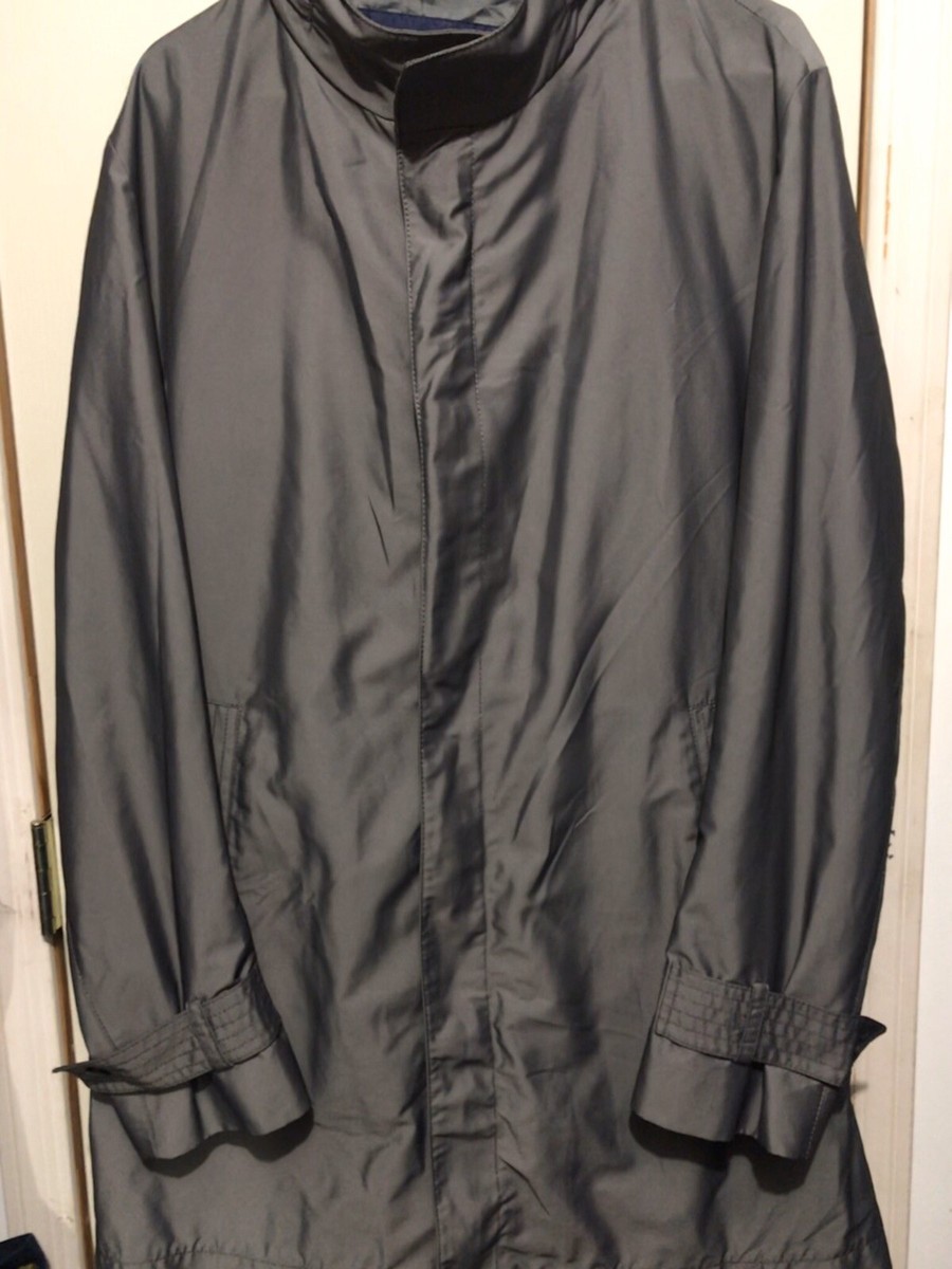 Hugo Boss Mens The Pander Trench Long Coat Jacket in Silver Size