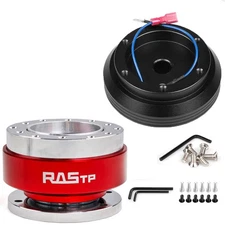 Red Quick Release + Short Hub Adapter 100H For Mitsubishi Eclipse Lancer Galant