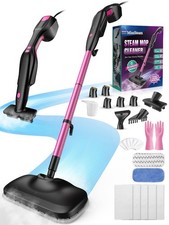 18-in-1 Steam Mop, 1000W Fast 20s Heat-Up, 250ml Tank Cleaner, Black