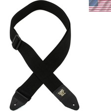 Iconic Black Polypropylene Guitar Strap - Adjustable 41-72'' with Gold Detail