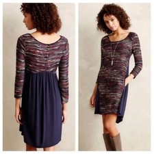 Anthropologie Maeve Dress Boucle Women's S Knit Multi Rainbow Boho Indie Hippie